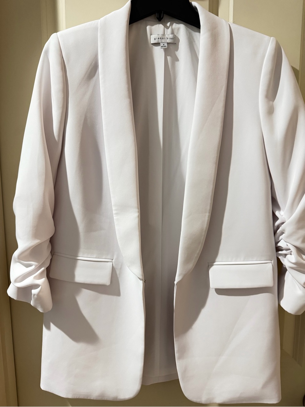 Gianni Bini White Shawl Collar Blazer Jacket